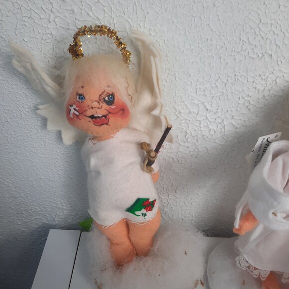 LOT OF 5 Annalee Christmas Angels, With Candle, Star, Slingshot, Trumpet, Dove - Picture 9 of 12